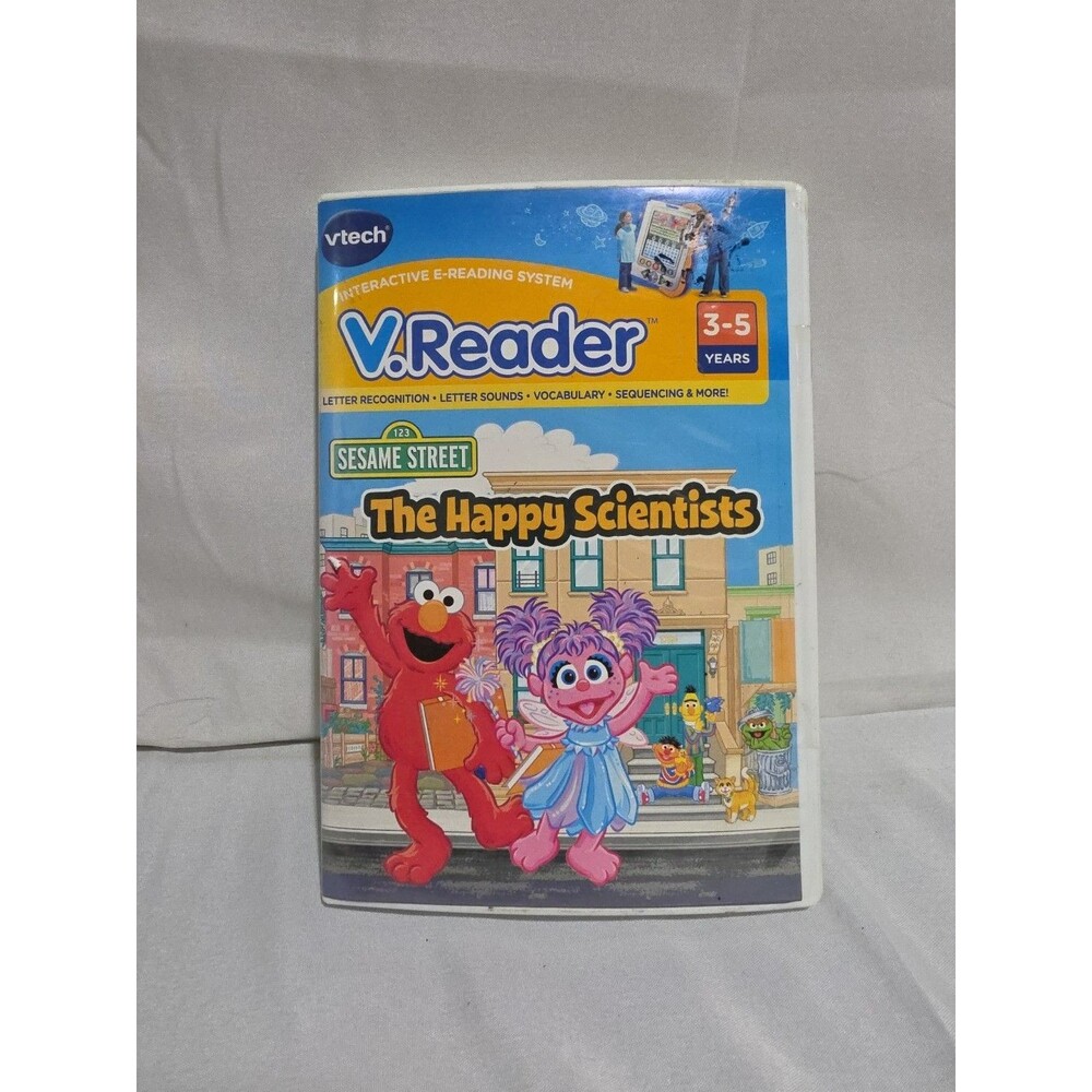 VTECH VREADER SESAME STREET THE HAPPY SCIENTISTS GAME 3-5 YEARS Tested Working